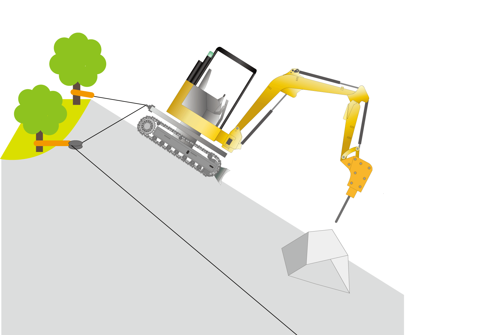 地山掘削工(岩掘削)のGIFアニメ