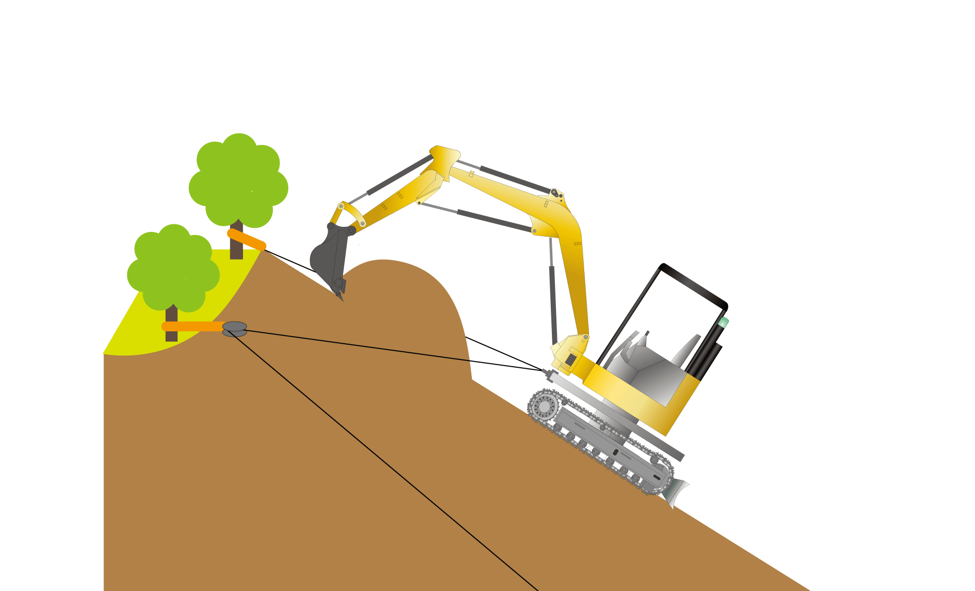 地山掘削工（土砂掘削）のGIFアニメ
